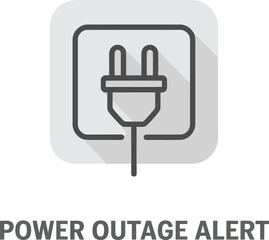 Obraz premium Electrical power plug and socket vector icon in a rounded square for outage alert applications
