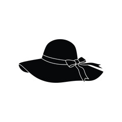 Elegant wide brimmed hat silhouette with bow