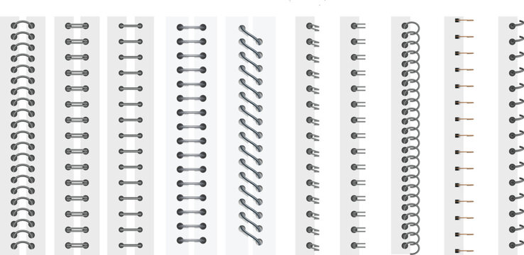 Spiral Binding Coil and Notebook Wire Spring Vector Collection