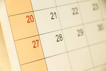 Business meeting or appointment concept of closeup calender