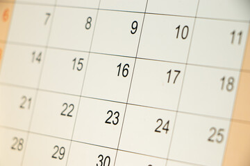 Happy new year or 31st night concept of closeup calender