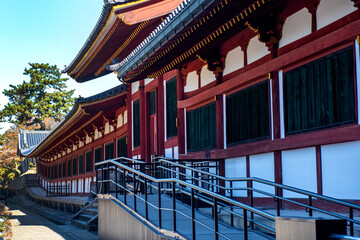 The curiouse traditional old temple Nara Japan.