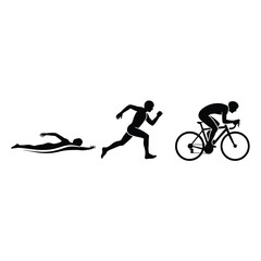 Evolution of athletic disciplines swimming running and cycling progression