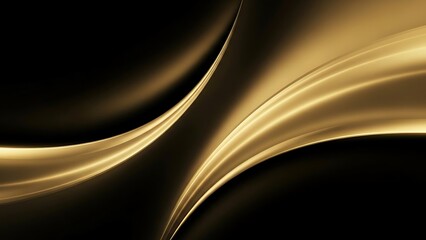 Elegant golden curves and flowing lines create an abstract luxurious background