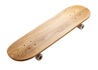  A Pristine Wooden Skateboard Deck Ready for Customization  isolated on white background ,PNG. AI Generated