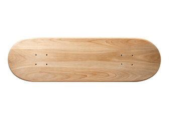  A Pristine Wooden Skateboard Deck Ready for Customization  isolated on white background ,PNG. AI Generated