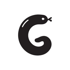 Minimalist leech animal logo on white background.