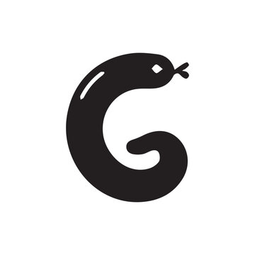 Minimalist leech animal logo on white background.