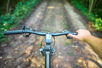 Active lifestyle biking in rural landscape