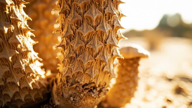 Close Up of Hydnora Africana Plant in Desert Environment, South Africa