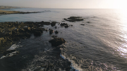 Coastal village with rocky Atlantic shoreline