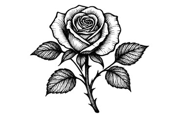 Classic Botanical Rose for Romantic and Nature Design