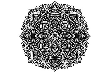 Floral Mandala with Intricate Symmetrical Design