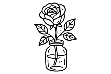 Minimalist Rose Illustration with Elegant Line Art
