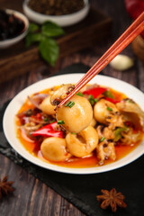 Traditional Chinese Fried Cuttlefish with Spicy Sauce