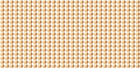 Seamless geometric hexagon pattern in light brown and beige tones with split color shading seamless pattern