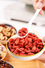 Dried Goji Berries on Spoon with Superfoods Still Life