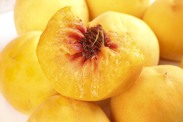 Fresh Yellow Peaches Studio Still Life Photography