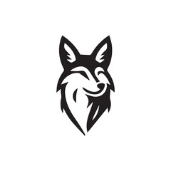Minimalist coyote logo on a white background.