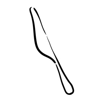 Hand-Drawn Butter Knife Illustration