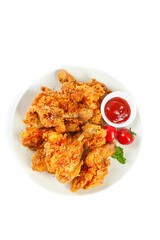 Delicious Fried Chicken Thighs with Ketchup - Traditional Dish
