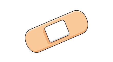 Cartoon Style Adhesive Bandage with White Pad.