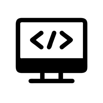 coding monitor icon design