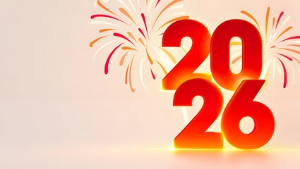 Vibrant 2026 New Year Celebration with Colorful Fireworks Display