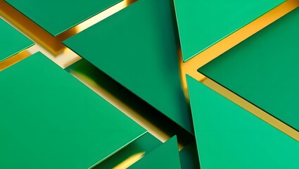 Modern Abstract Background with Geometric Shapes and Green Tones