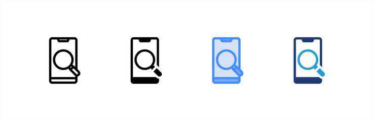 Mobile Seo icon multiple style collection. Vector illustration.
