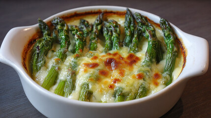 Baked asparagus with cheese