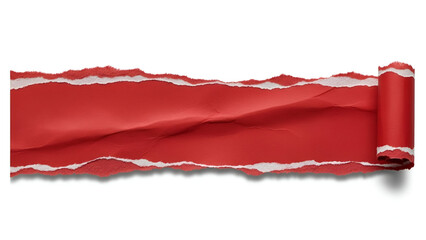 Torn Red Paper Banner: Bold Ribbon Roll for Creative Design and Marketing
