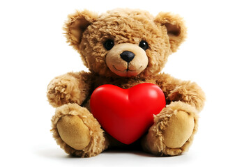 Fototapeta premium Romantic Teddy Bear Holding Love Heart Icon.