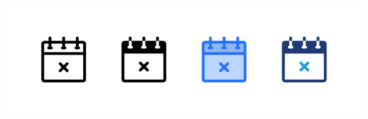 Obraz premium Cancel Event icon multiple style collection. Vector illustration.