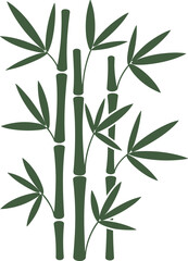 Minimalist bamboo illustration pattern, green bamboo stalks leaves design, nature inspired botanical background art