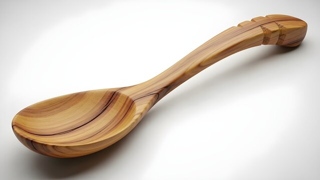 Hand-Carved Wooden Spoon Artisanal Craft PNG