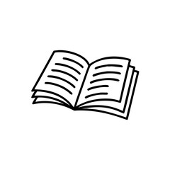 Book icon in thin line style, Book education on white background - editable stroke vector illustration eps10