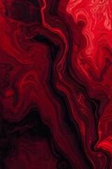 Dark Red Abstract Fluid Art Background with Swirling Marble Texture