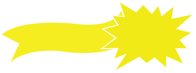 Yellow starburst ribbon banner for sale or discount promotion graphic element