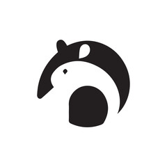 minimalist tapir logo with white background