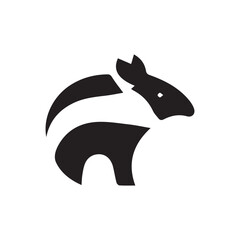 minimalist tapir logo with white background
