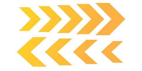 dynamic moving arrow symbol. Pointing right chevron arrow different style. speed direction signs. directional arrows symbol.