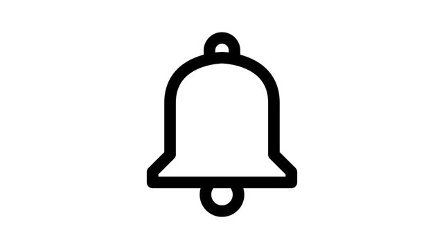 Bold Line Notification Bell Pop Up Effect 4K Transparent Background