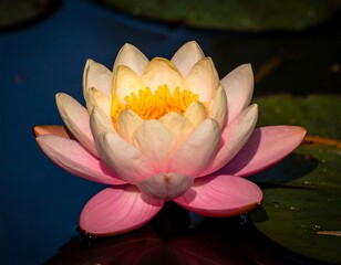 Pink lotus flower on water