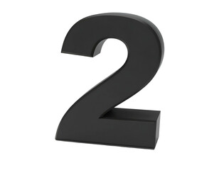 Naklejka premium Bold, 3D, dark gray numeral 