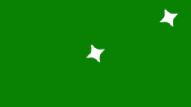 Fairy shining flashing magic twinkle stars starlight on chroma key animation on green screen.loop Shimmering magic stasr flash,Blinking retro vector stars,twinkling starry night sky.4K Animation