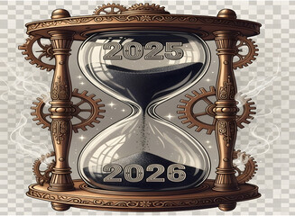 Hourglass time transition from 2025 to 2026