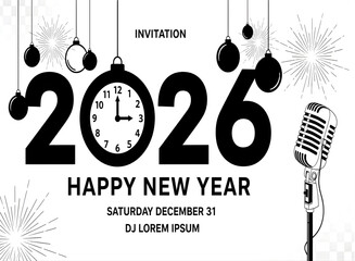 New year 2026 party invitation