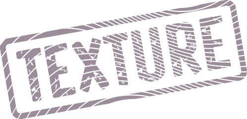 Faded violet TEXTURE stamp featuring a rough distressed outline and vintage style typography ©  Design_ mn