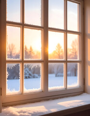 Obraz premium Light Therapy Lamp Brightening a Calm Winter Interior